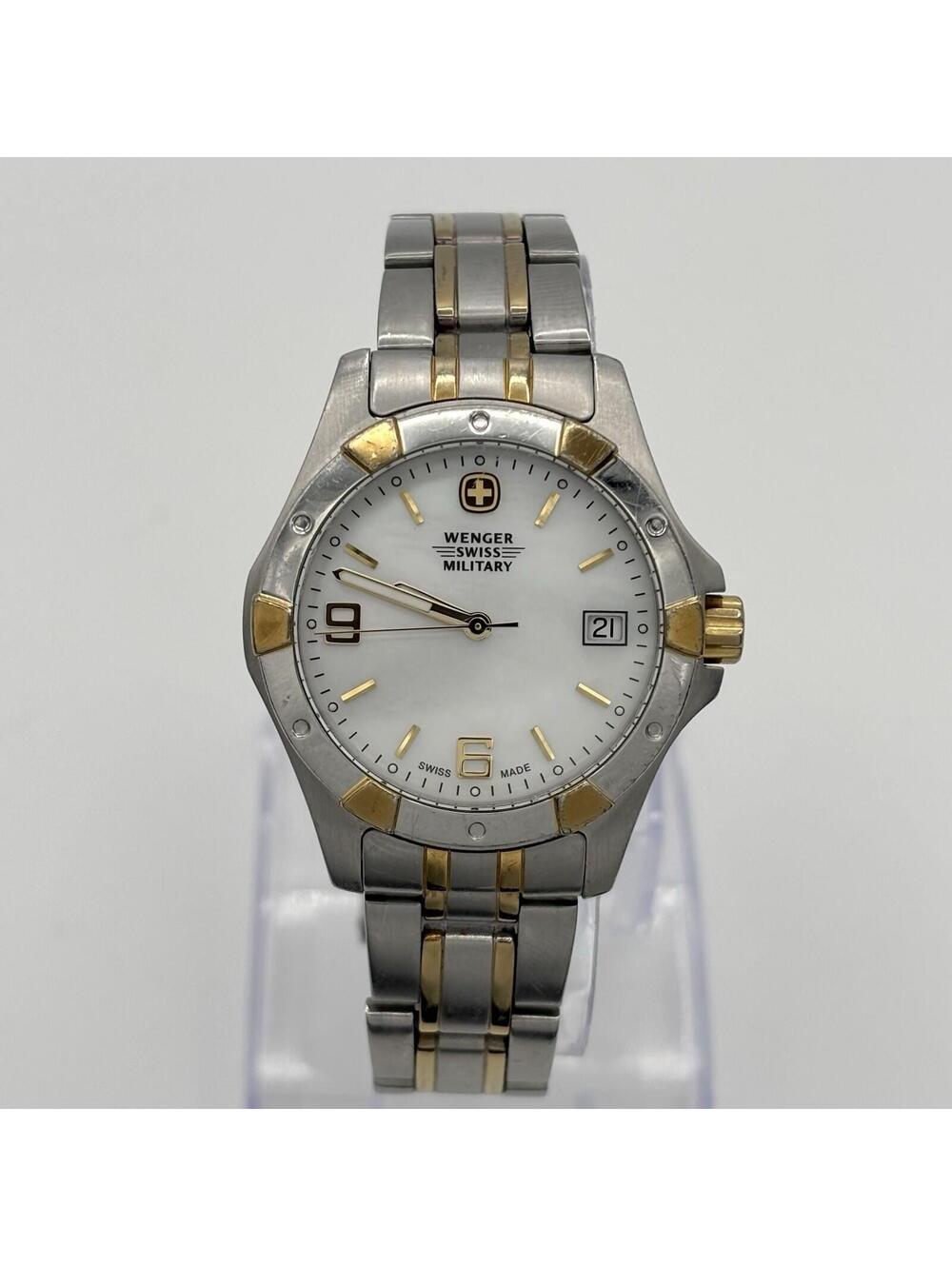 Wenger Swiss Military Elite Ladies Two-Tone Mother Of Pearl Dial Date Watch 33mm